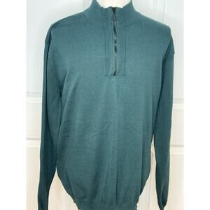 Shaquille O’Neal XLT SWEATER Men Teal Green 1/4 Zip Pullover